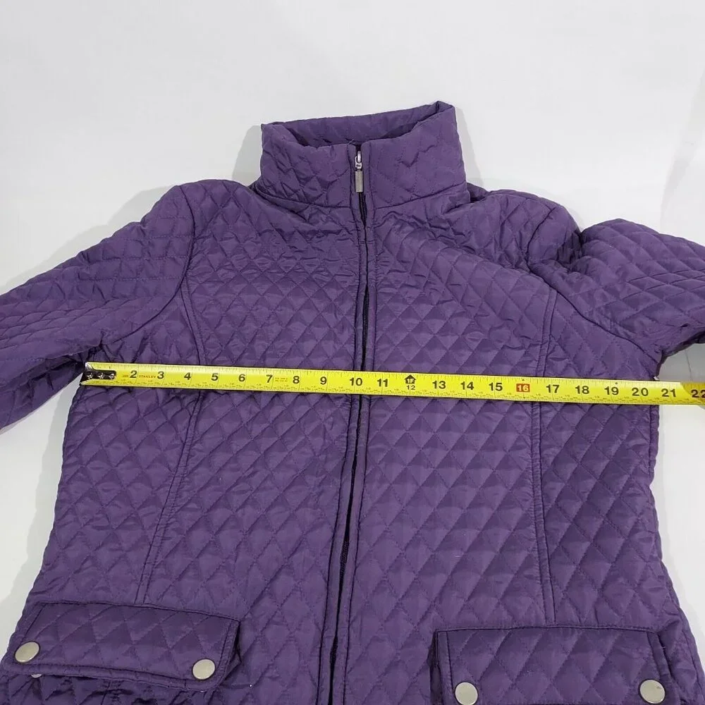 Jane Ashley Women's Quilted Coat, Size Medium Jacket Purple - Picture 5 of 16